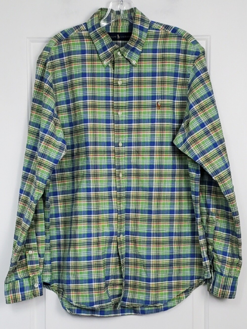 Polo Ralph Lauren Mens Colorful Plaid Button-Down Shirt Preppy - Size L - EUC